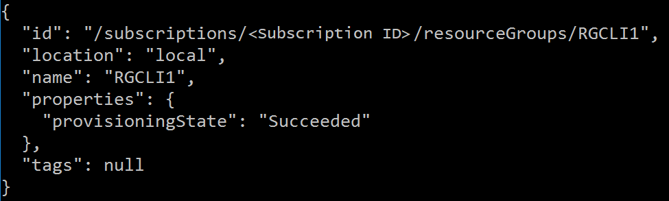 Ausgabe der Ressourcengruppe erstellen