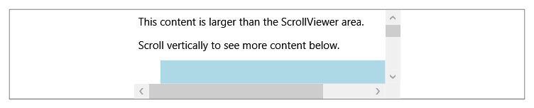 A screenshot of scroll viewer container, demonstrating scroll bars in WPF.