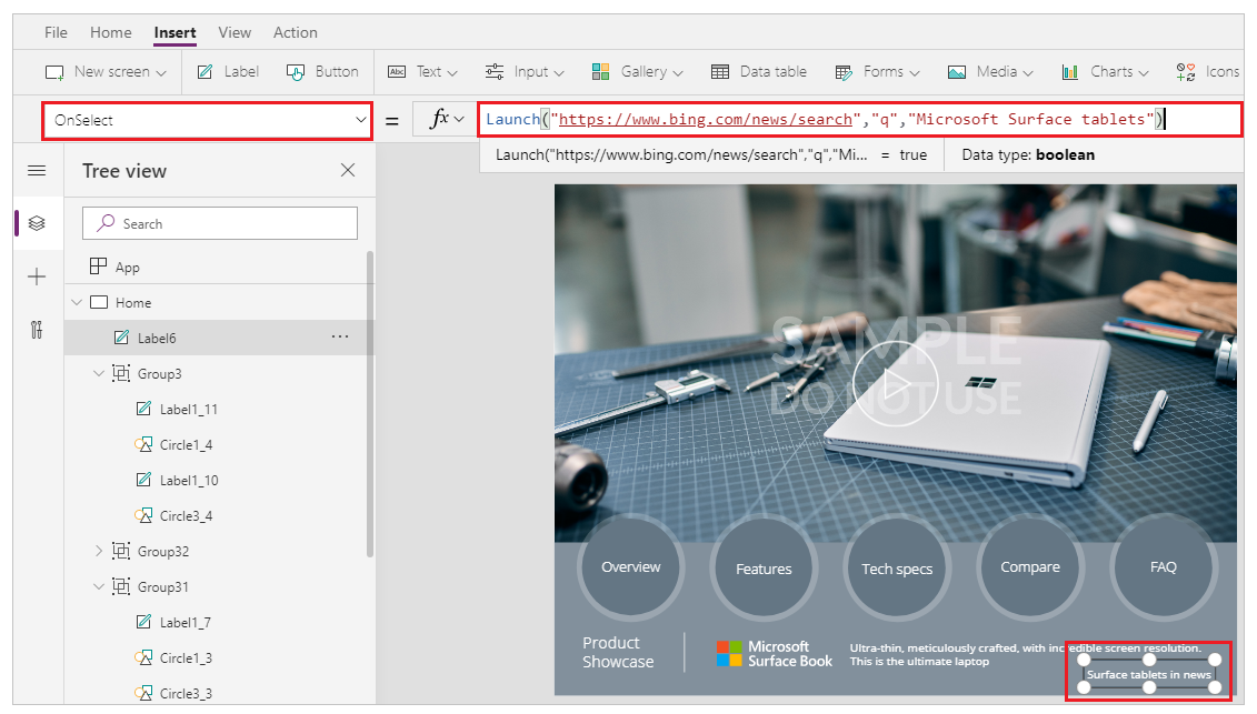 Launch example Launch example.