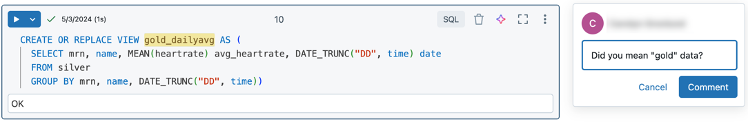 agregar control de comentario.