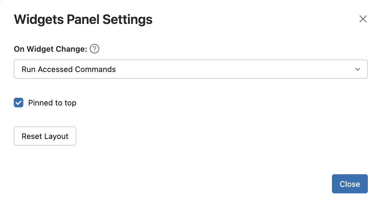 Configuración de las opciones de widget