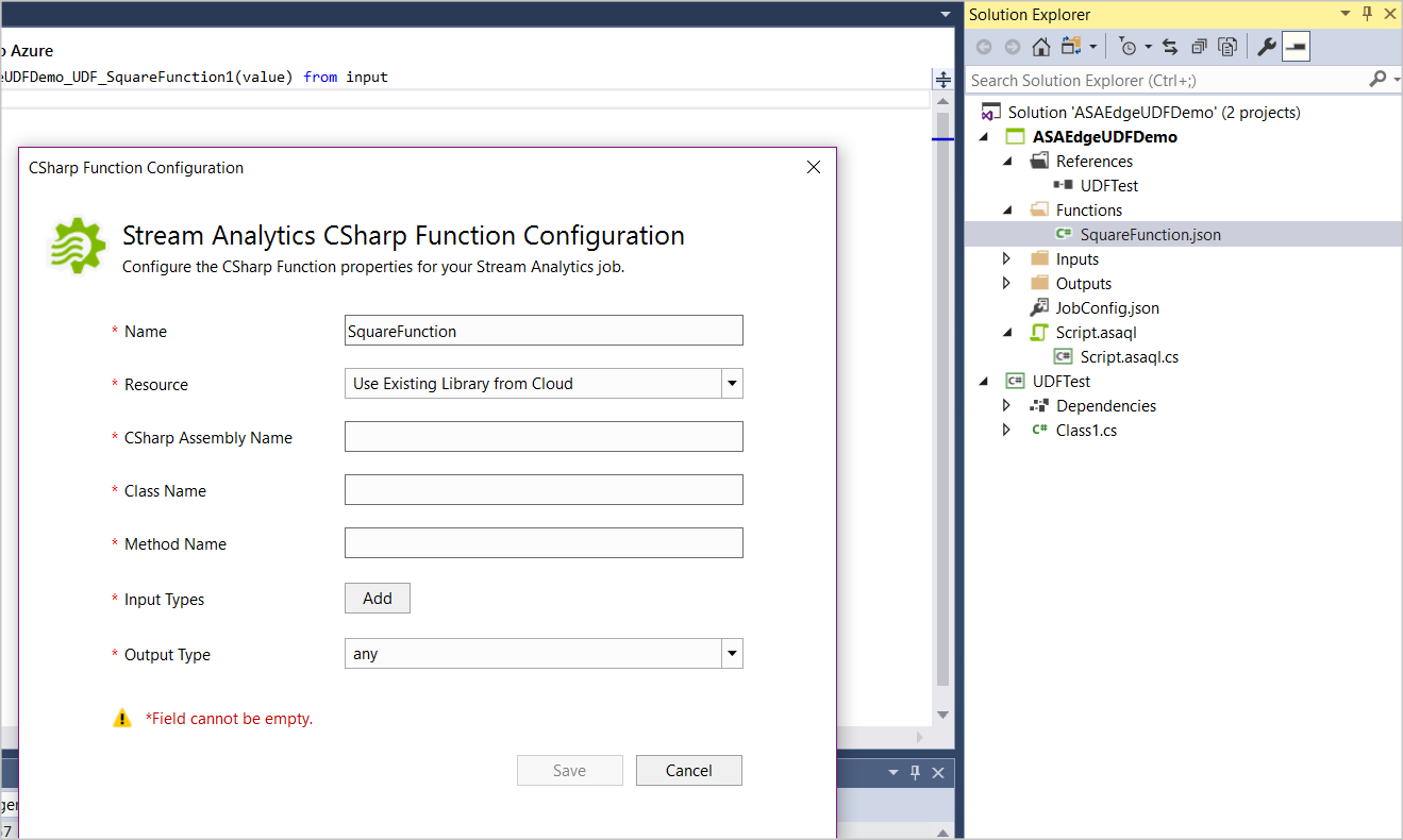 Configuración de funciones de C sharp en Visual Studio