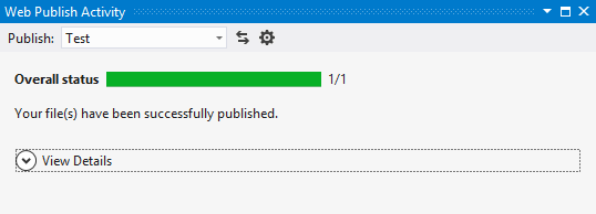 Ventana Actividad de publicación web