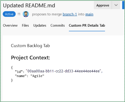 Captura de pantalla de la pestaña solicitud de incorporación de cambios de Git.
