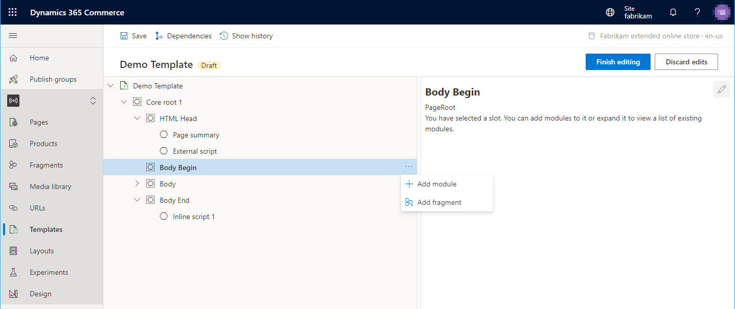 Screenshot of adding a new module.