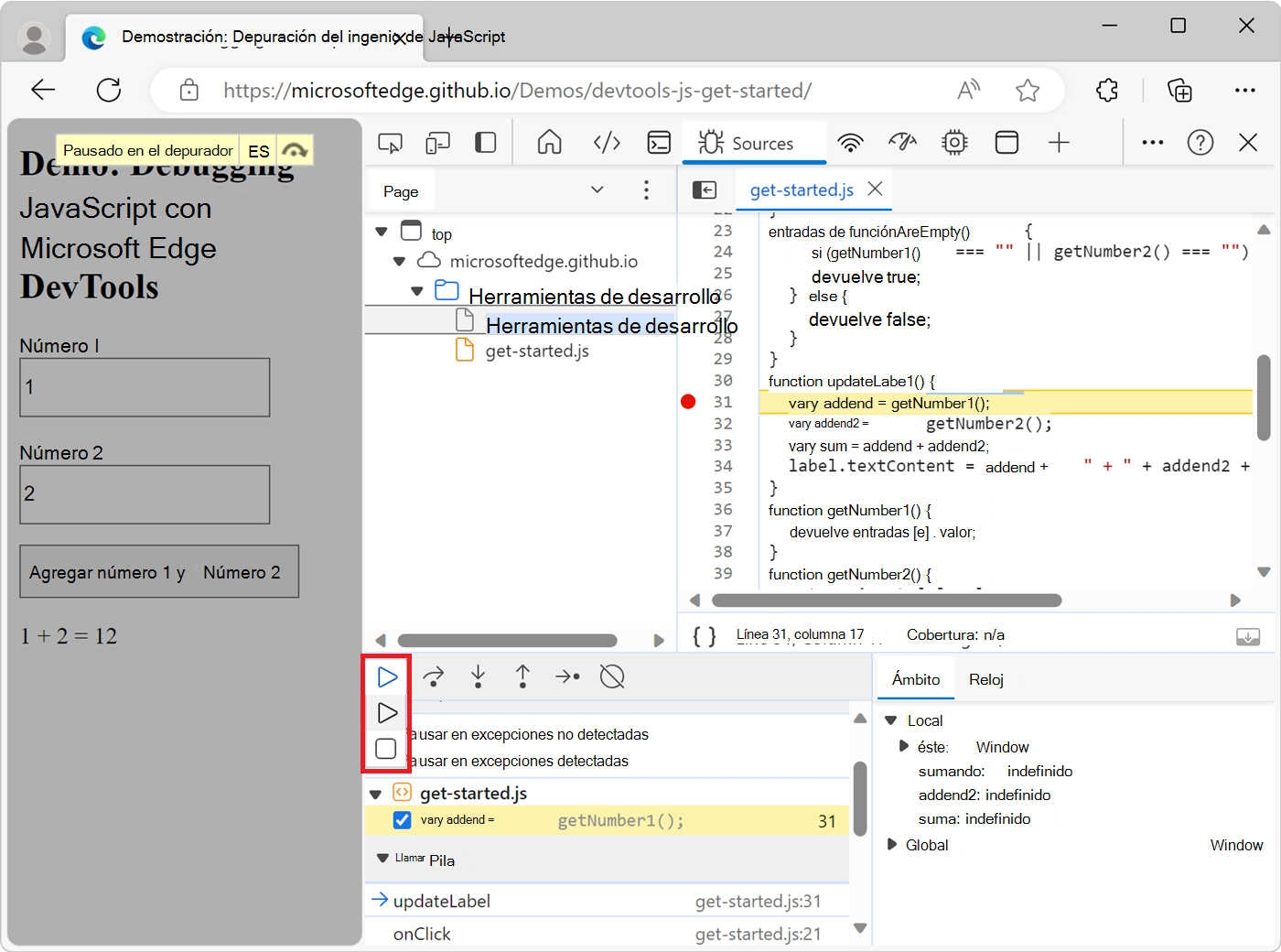 Hacer clic en el botón Forzar ejecución de script