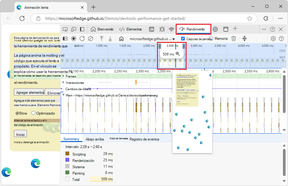 Seleccionar una parte de una grabación