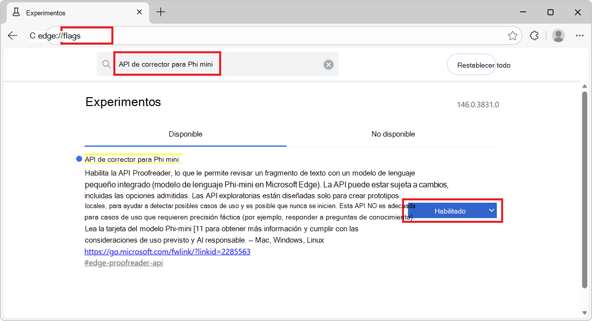 Página Marcas del explorador