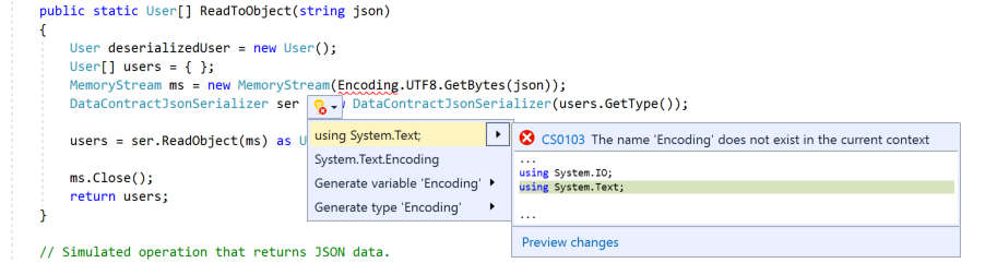 Usar la bombilla para corregir el código