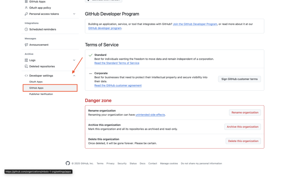 GitHub Apps が強調表示されている GitHub のスクリーンショット。