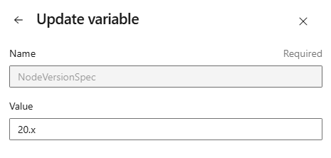 キュー時間変数の値を更新するスクリーンショット。