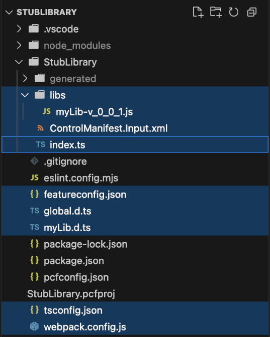 プロジェクトフォルダの表示