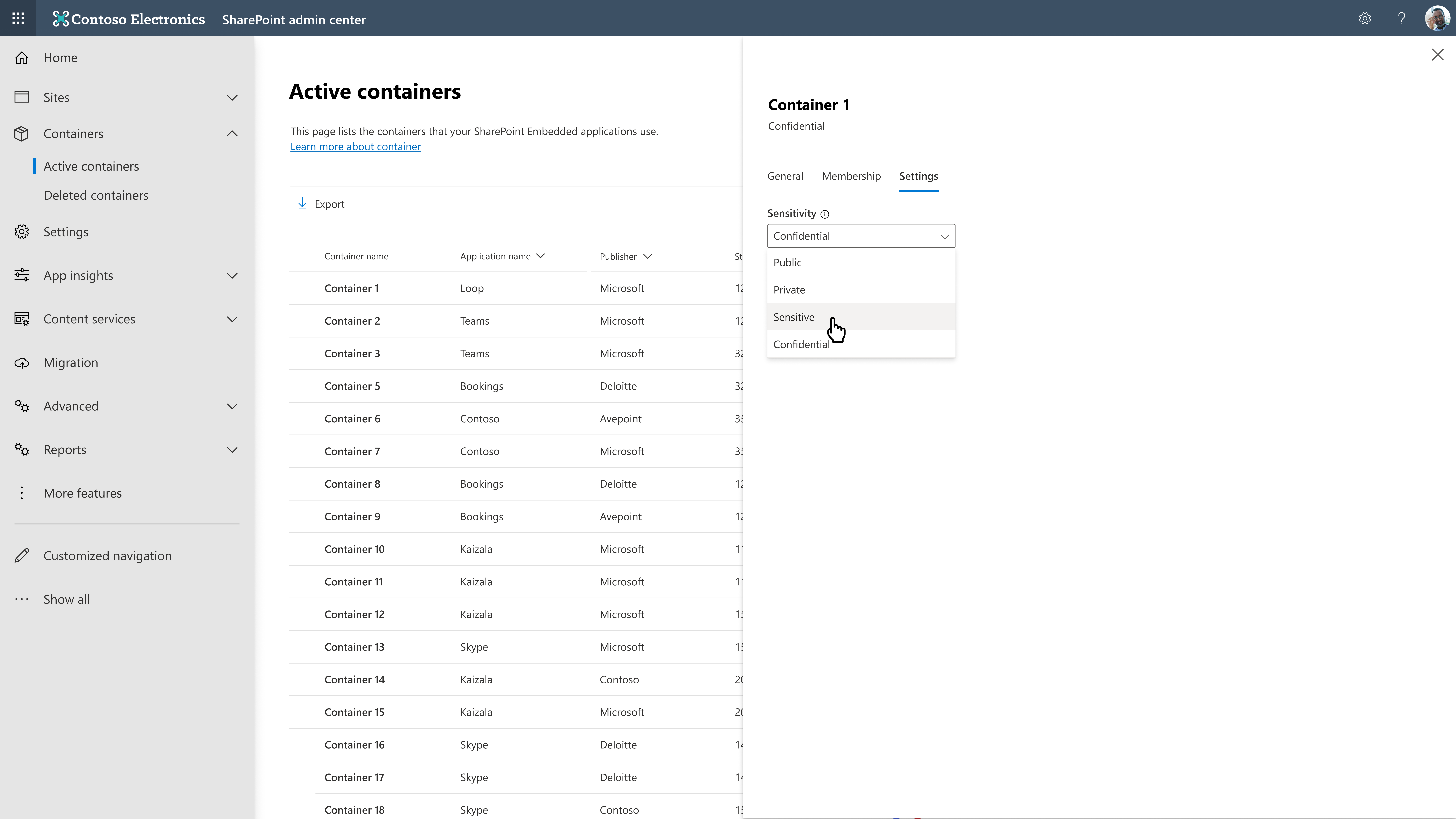 SPE コンテナーの感度