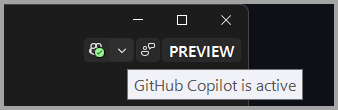 アクティブな Copilot 状態のスクリーンショット。