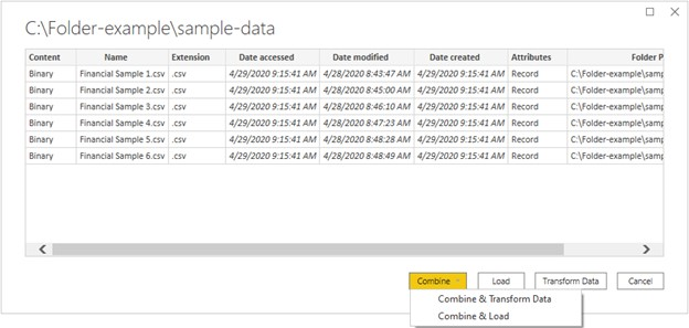 Kombinere filer fra mappe.