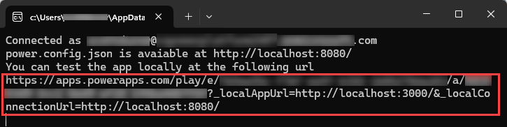 Biblioteca de clientes para o console de aplicativos de código com a URL e o status do aplicativo