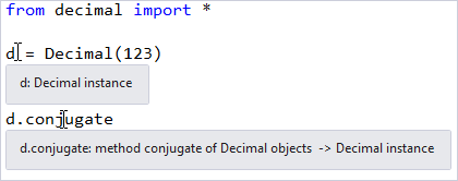 Captura de tela que mostra informações de exibição de Informações Rápidas no editor do Visual Studio.