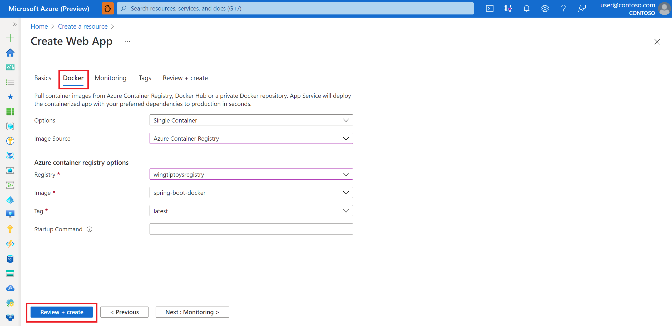 Slutför genom att välja Granska + skapa.