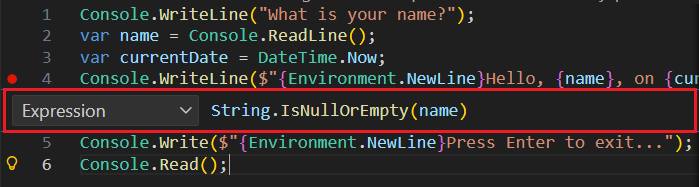 Ange ett villkorsuttryck