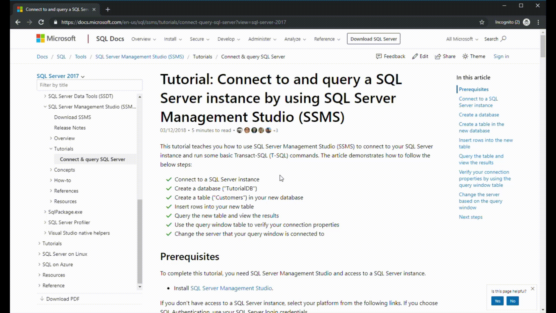 Skärmbild som visar höger navigering.